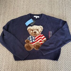 Grayson Threads Navy Sweater with Bear Design